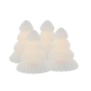 Sirius Bougies Décoratives<4 mini sapins lumineux collection Claire,