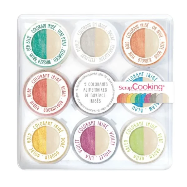 ScrapCooking Les Macarons | Les Cupcakes<9 Mini-colorants alimentaires en poudre Irisé,