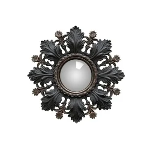 Chehoma Miroirs Et Trumeaux<Miroir convexe Feuilles Noires et Fleurs,