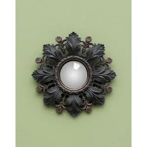 Chehoma Miroirs Et Trumeaux<Miroir convexe Feuilles Noires et Fleurs,