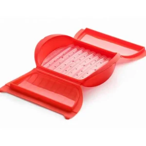 LÉKUÉ Cuit Vapeur<Papillote silicone avec filtre 3-4 personnes rouge, Lékué