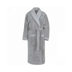 SENSEI Peignoirs<Peignoir de bain mixte col châle Gris Perle Sensoft,