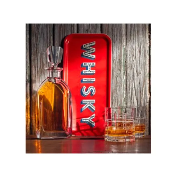 Jamida Les Plateaux<Plateau apéritif rectangulaire "Whisky" rouge,