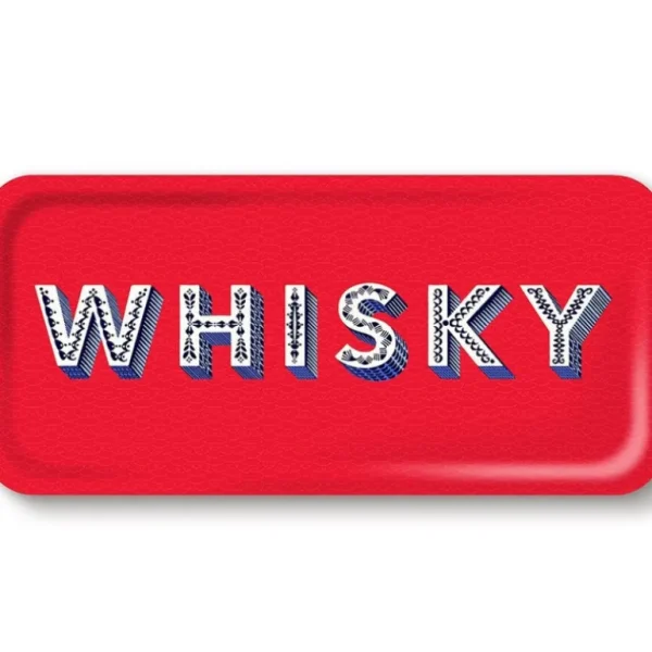 Jamida Les Plateaux<Plateau apéritif rectangulaire "Whisky" rouge,