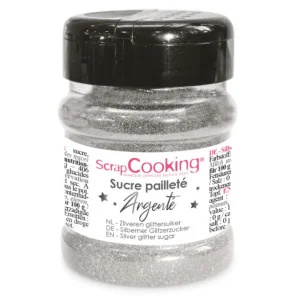 ScrapCooking Les Cupcakes<Pot de Sucre Pailleté Argenté,