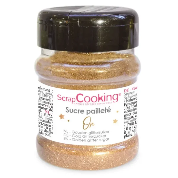 ScrapCooking Les Cupcakes<Pot de Sucre Pailleté Or,