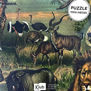 Kiub Les Jeux D'Intérieur<Puzzle de 1000 pièces Animaux de la Savane,