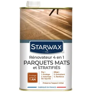 STARWAX Sols<Rénovateur 4 en 1 Parquets Mats et Stratifiés,