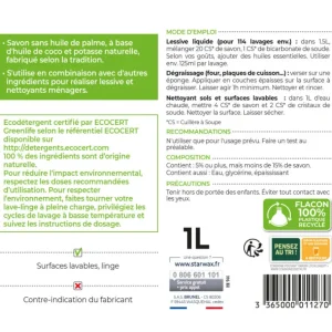 STARWAX Écologiques | Sols<Savon de Marseille liquide 1 L Soluvert,