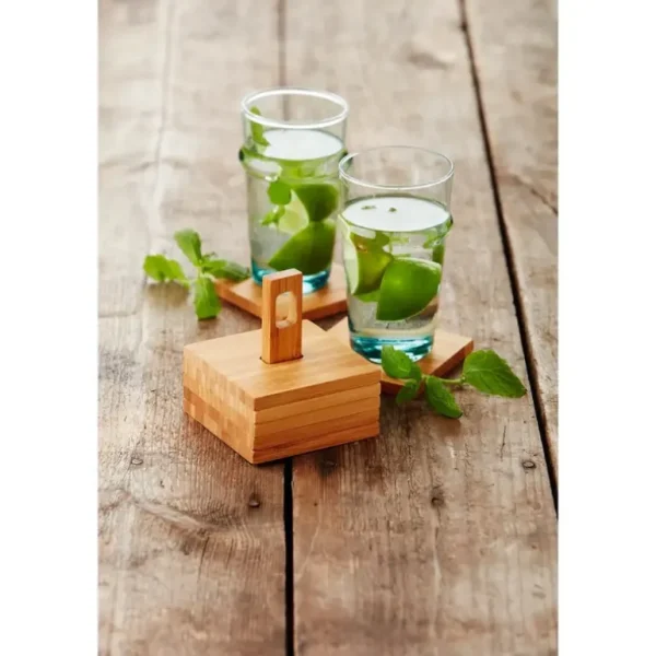 Point Virgule Les Dessous De Verre<Set de 6 dessous de verre carrés Bambou,