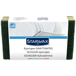 STARWAX Brosserie<Set de 6 Eponges Grattantes,