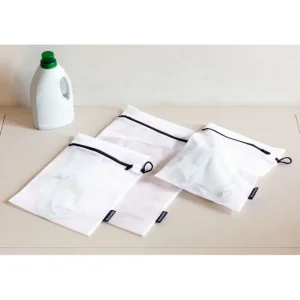 BRABANTIA Textiles<Set de 3 filets de lavage Blanc/Noir,