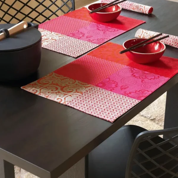 LE JACQUARD Français Sets De Table<Set de table Fleurs de Kyoto Cerise,