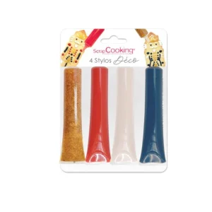 ScrapCooking Arômes Et Colorants<4 stylos déco Bleu, Rouge, Doré, Blanc,