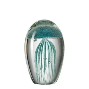 Chehoma Objets Insolites<Sulfure Méduse turquoise en verre,