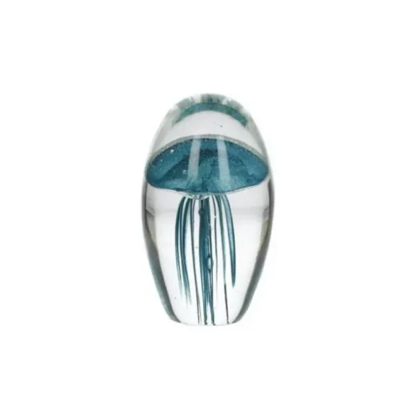 Chehoma Objets Insolites<Sulfure Méduse turquoise en verre,