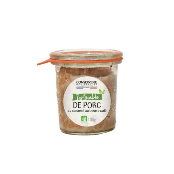 Conserverie des Saveurs Tartinables<Tartinable de porc au caramel beurre salé Bio,