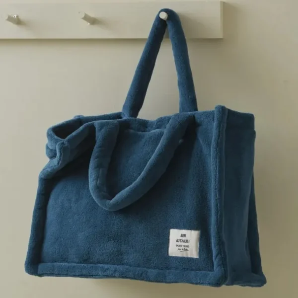 Sylvie Thiriez Les Accessoires<Tote bag polaire Bleu Pétrole,